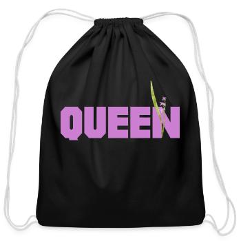 Queen - Cotton Drawstring Bag - black - Front