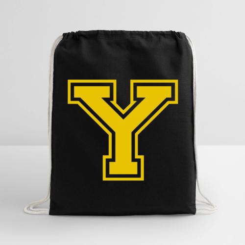 Letter Y – Capital Athletic Alphabet Monogram - Cotton Drawstring Bag