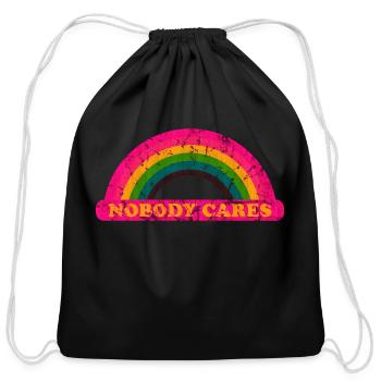 Nobody Cares - Cotton Drawstring Bag - black - Front