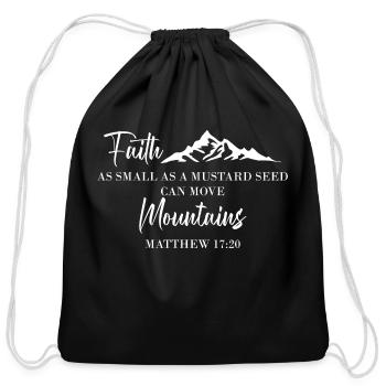 Faith As Small As A Mustard Seed - Cotton Drawstring Bag - black - Front
