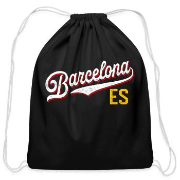 Barcelona Spain Espana Es City Barcelona - Cotton Drawstring Bag - black - Front