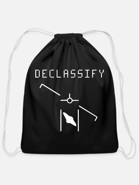 Declassify - Cotton Drawstring Bag - black
