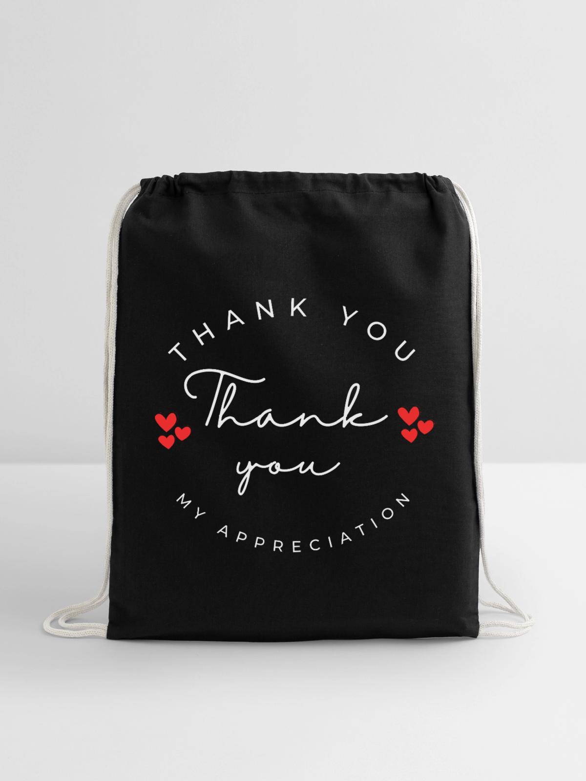 My_Appreciation - Cotton Drawstring Bag - black - Front