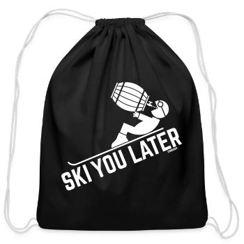 Ski You Later (Après-Ski / Beer Barrel / Party) - Cotton Drawstring Bag - black - Front