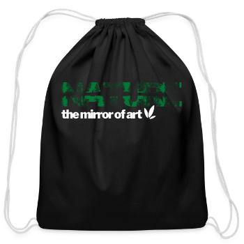 nature mirror of art - Cotton Drawstring Bag - black - Front