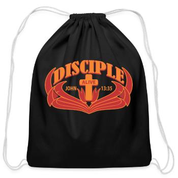 Disciple Alive Christian Bible Inspired Design - Cotton Drawstring Bag - black - Front