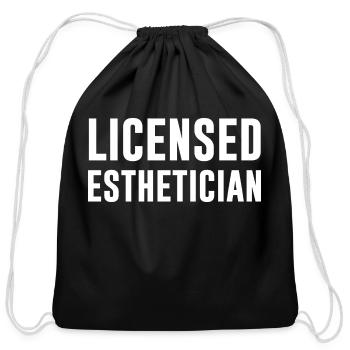 Licensed Esthetician - Cotton Drawstring Bag - black - Front