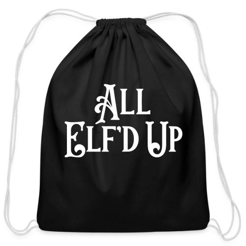 All Elf'd Up in White - Cotton Drawstring Bag