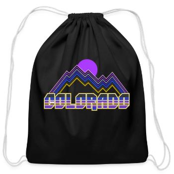 Colorado Mountains - Cotton Drawstring Bag - black - Front
