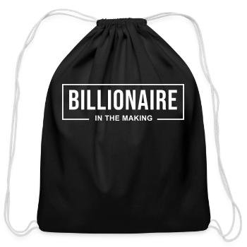 Billionaire In The Making - Cotton Drawstring Bag - black - Front