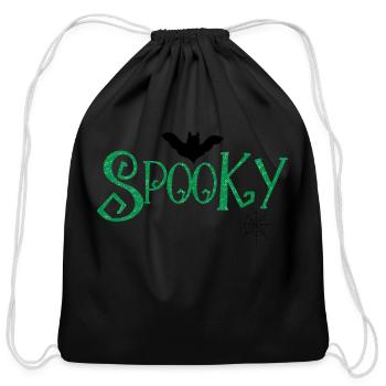 Spooky Design In Green - Cotton Drawstring Bag - black - Front