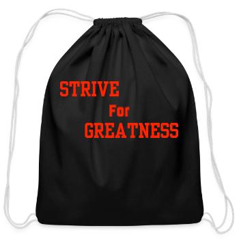 Strive for Greatness Red - Cotton Drawstring Bag - black - Front