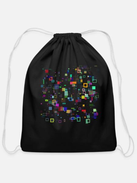 Don't Be Square - Cotton Drawstring Bag - black