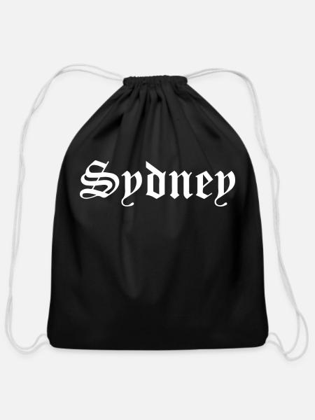 Sydney - Cotton Drawstring Bag - black