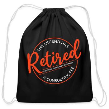 Retired Legend Circular Badge - Cotton Drawstring Bag - black - Front