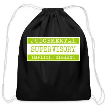 Green Warning tumblr - Cotton Drawstring Bag - black - Front