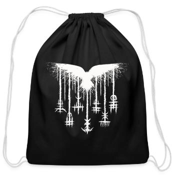 The Sacred Raven - Cotton Drawstring Bag - black - Front