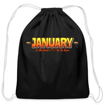 JANUARY - Cotton Drawstring Bag - black - Front