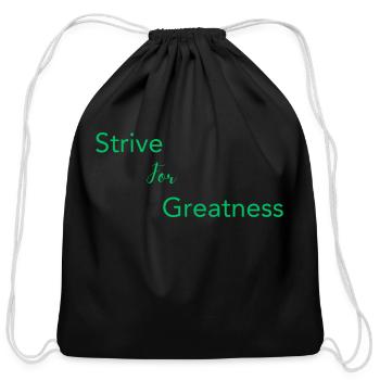 Strive For Greatness Green - Cotton Drawstring Bag - black - Front