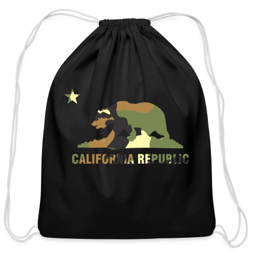 CALIFORNIA REPUBLIC Bear Camoflage - Cotton Drawstring Bag