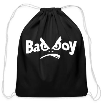 bad boy - Cotton Drawstring Bag - black - Front
