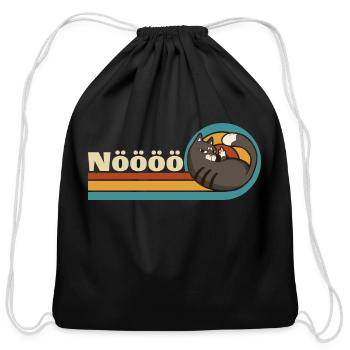 funny cat - Cotton Drawstring Bag - black - Front