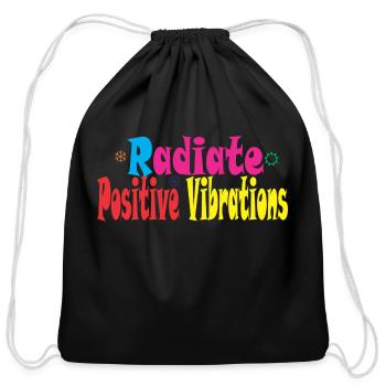 Radiate Positive Vibrations - Cotton Drawstring Bag - black - Front