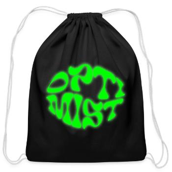 Fiery Green Abstract Optimist Design - Cotton Drawstring Bag - black - Front