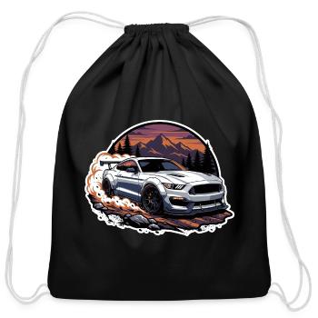 Sunset Drift Rally - Cotton Drawstring Bag - black - Front