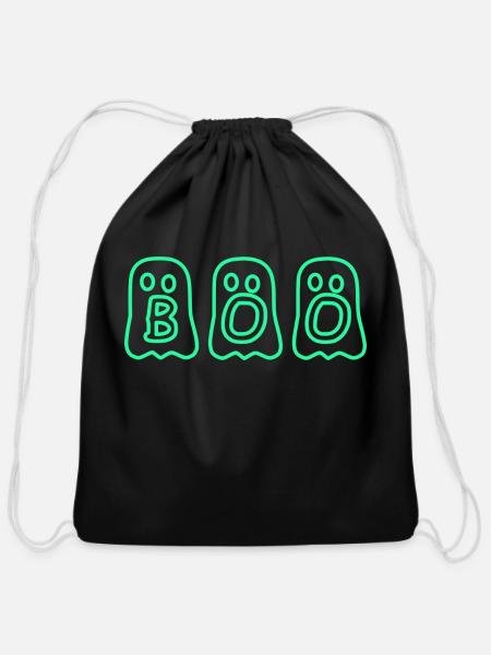 Neon Ghosts retro Copy - Cotton Drawstring Bag - black
