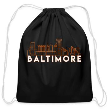 Baltimore Maryland - Cotton Drawstring Bag - black - Front