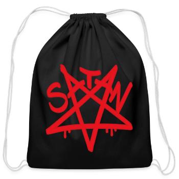 Star Of Satan Inverted Red Pentagram - Cotton Drawstring Bag - black - Front