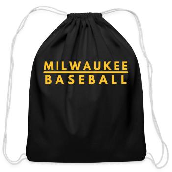 Milwaukee Wi Baseball Fans - Cotton Drawstring Bag - black - Front