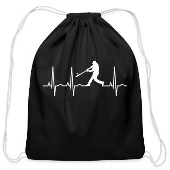 Baseball Baseball Player Hebeat - Cotton Drawstring Bag - black - Front