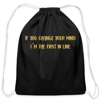 Take A Chance On Me mustard funny love - Cotton Drawstring Bag - black - Front