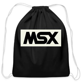 Msx Black Logo Vintage Retro Computer - Cotton Drawstring Bag - black - Front