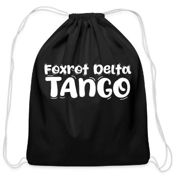 Foxtrot Delta Tango - Cotton Drawstring Bag - black - Front