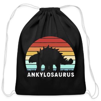 Ankylosaurus Dinosaur Prehistoric Dino - Cotton Drawstring Bag - black - Front
