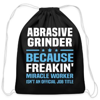 Abrasive Grinder Miracle Worker Tee - Cotton Drawstring Bag - black - Front