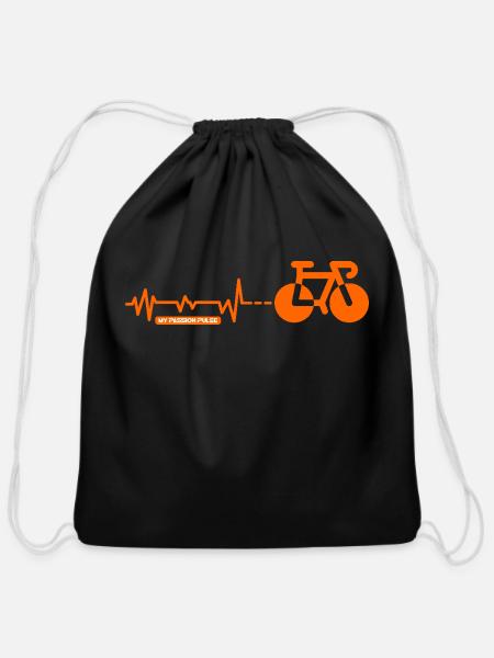 Passion Pulse : Cyclist - Cotton Drawstring Bag - black