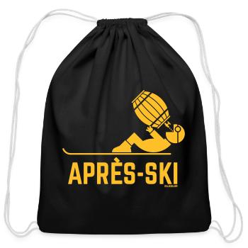 Après-Ski (Apres Ski Beer Drinker Barrel / Gold) - Cotton Drawstring Bag - black - Front