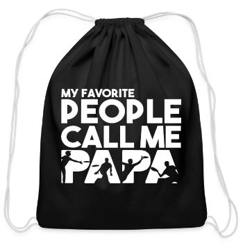 My Favorite People Call Me Papa Frisbee Dad - Cotton Drawstring Bag - black - Front