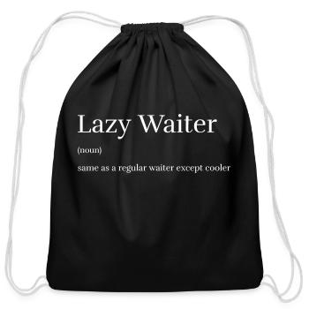 Lazy waiter except cooler - Cotton Drawstring Bag - black - Front