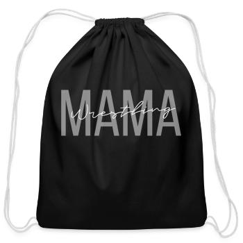 Wrestling Mama Wrestling Mom Wrestling - Cotton Drawstring Bag - black - Front