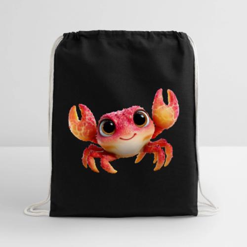 Cheerful Red Baby Crab Character - Cotton Drawstring Bag