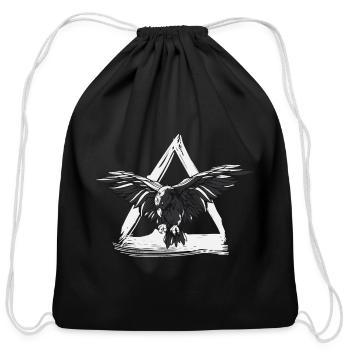 Viking Raven - Cotton Drawstring Bag - black - Front