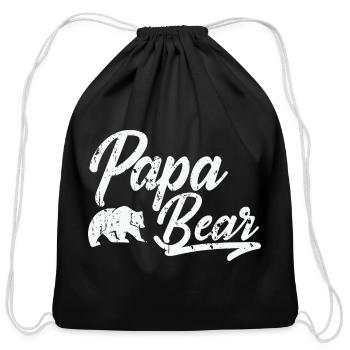 Papa Bear - Cotton Drawstring Bag - black - Front