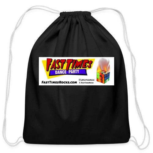 Fast Times Logo with Burning Cube - Cotton Drawstring Bag