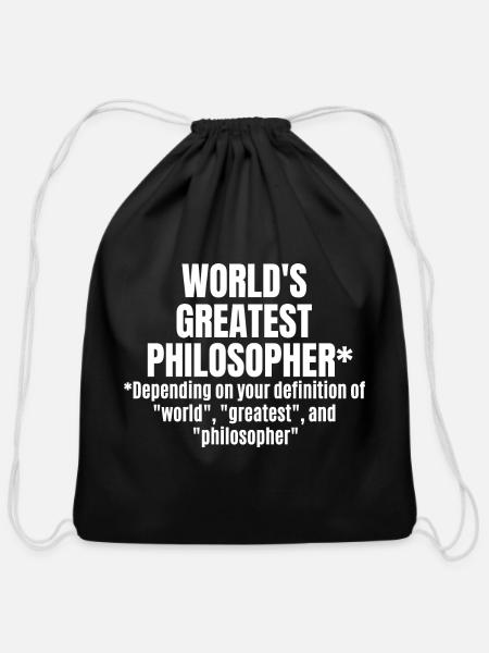 World's Greatest Philosopher Funny Philosophy - Cotton Drawstring Bag - black