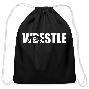 Wrestle Wrestling - Cotton Drawstring Bag - black - Front